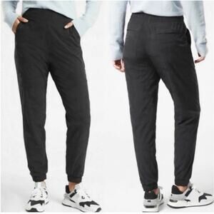 Athleta Pants Womens 4 Black Brooklyn Textured Jogger Travel Camo Tapered Sporty